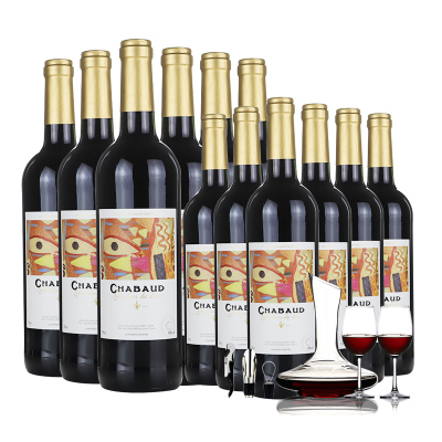 （买6瓶送6瓶）神之守护干红葡萄酒法国进口原装原瓶红酒整箱750ml*6瓶