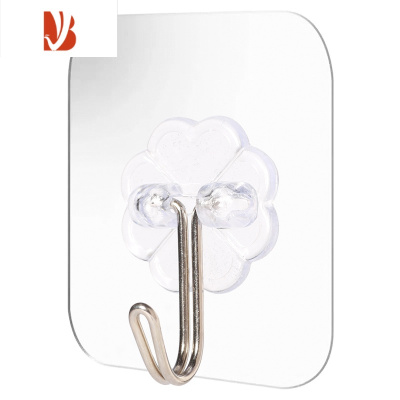 三维工匠免打孔挂钩粘胶壁挂式门后厨房墙壁免钉无痕粘钩单钩强力粘贴承重 透明挂钩(10个装)