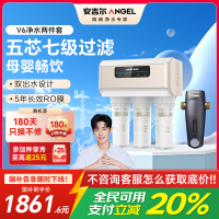 安吉尔净水器家用直饮V6净饮机 1.46升/分钟净水机J2605-ROB60(A8)+J3217前置过滤器