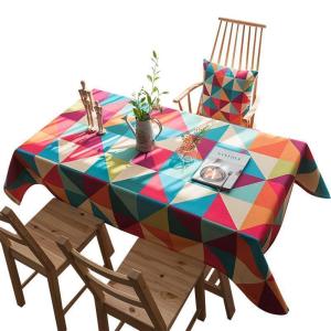 家柏饰(CORATED)简约Ins风家用加厚棉麻布艺正长方形生日化妆台面餐桌布几何