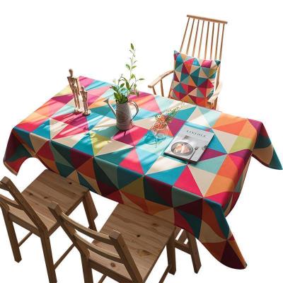 家柏饰(CORATED)简约Ins风家用加厚棉麻布艺正长方形生日化妆台面餐桌布几何