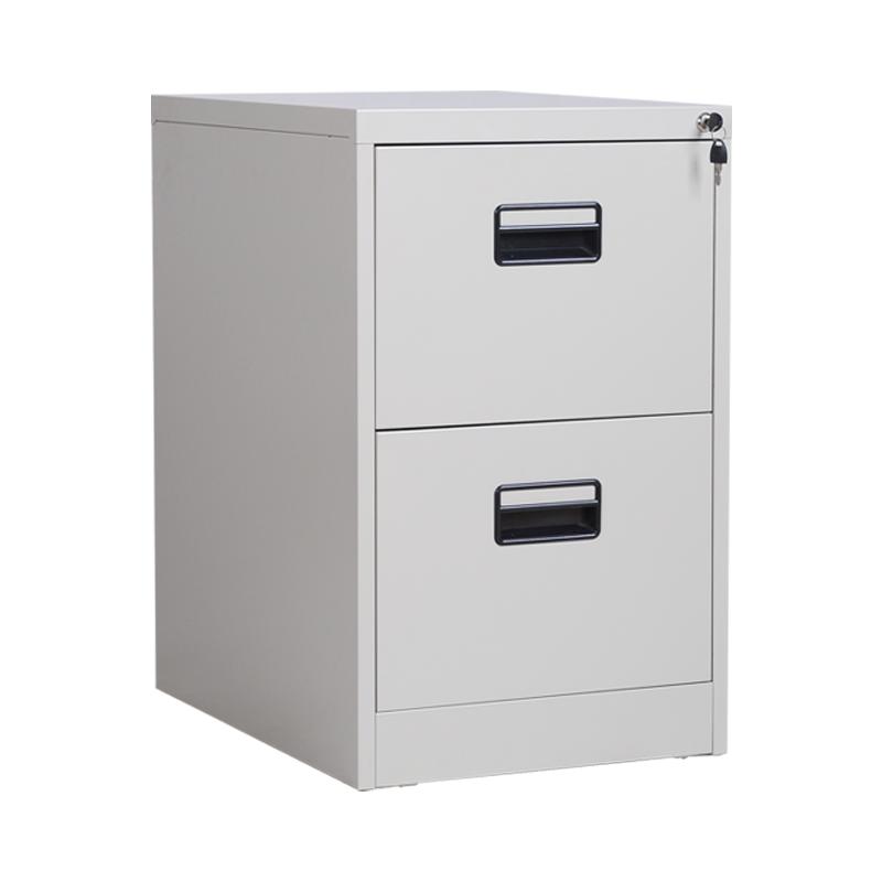臻远 ZYJJ-800139文件挂劳柜卡箱办公资料柜矮柜A4FC挂快捞柜立式抽屉柜 灰白二抽黑色拉手