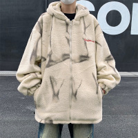 冬季美式潮牌ins羊羔绒棉服加厚保暖棉衣男宽松连帽棉袄宽松外套