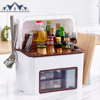 厨房调味盒组合刀架家用多功能调料味精盐罐置物架带盖防尘大容量 三维工匠