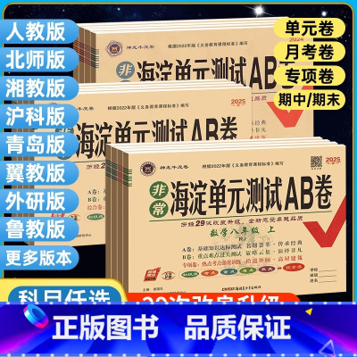 全科搞定⭐对应年级[人教版]全套! 八年级下 [正版]2025海淀单元测试AB卷七年级上册八九年级下册语文数学英语湘教物