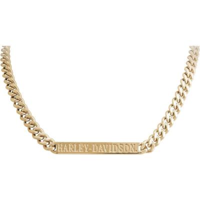 Harley Davidson女款金色链条项链 精美设计不易褪色 可调节长度时尚饰品