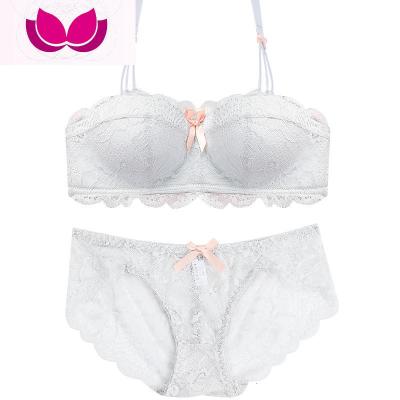 七斓小胸a杯超厚文胸聚拢平胸无钢圈胸罩加厚性感内衣套装少女学生