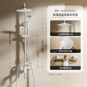 九牧(JOMOO) 卫浴淋浴花洒套装喷头淋浴器硅胶净垢喷头升降淋浴器套装36453-592/1B-1 36453-592/1B-1