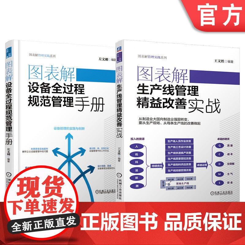 正版套装 图表解生产线管理精益改善实战+图表解设备全过程规范管理手册-全2册套装