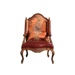 森美人美式老虎椅布艺阳台单人沙发椅欧式实木客厅休闲椅卧室休闲椅 休闲椅 默认尺寸