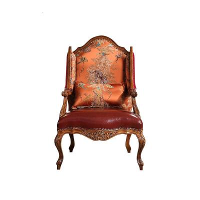 森美人美式老虎椅布艺阳台单人沙发椅欧式实木客厅休闲椅卧室休闲椅
