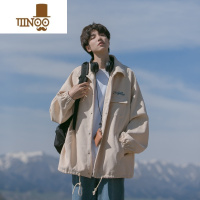 YANXU男士纯色外套潮牌痞帅ins休闲港风修身男款上衣服百搭夹克