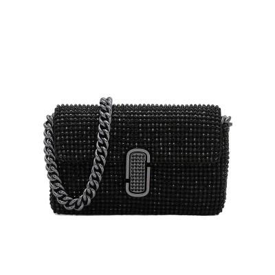 MARC JACOBS黑色翻盖单肩包合成材料铝玻璃青年中年春款