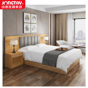 中泰(jongtay)床简约卧室家具木板床公寓宿舍双人床1.5米 J-JBDZ03