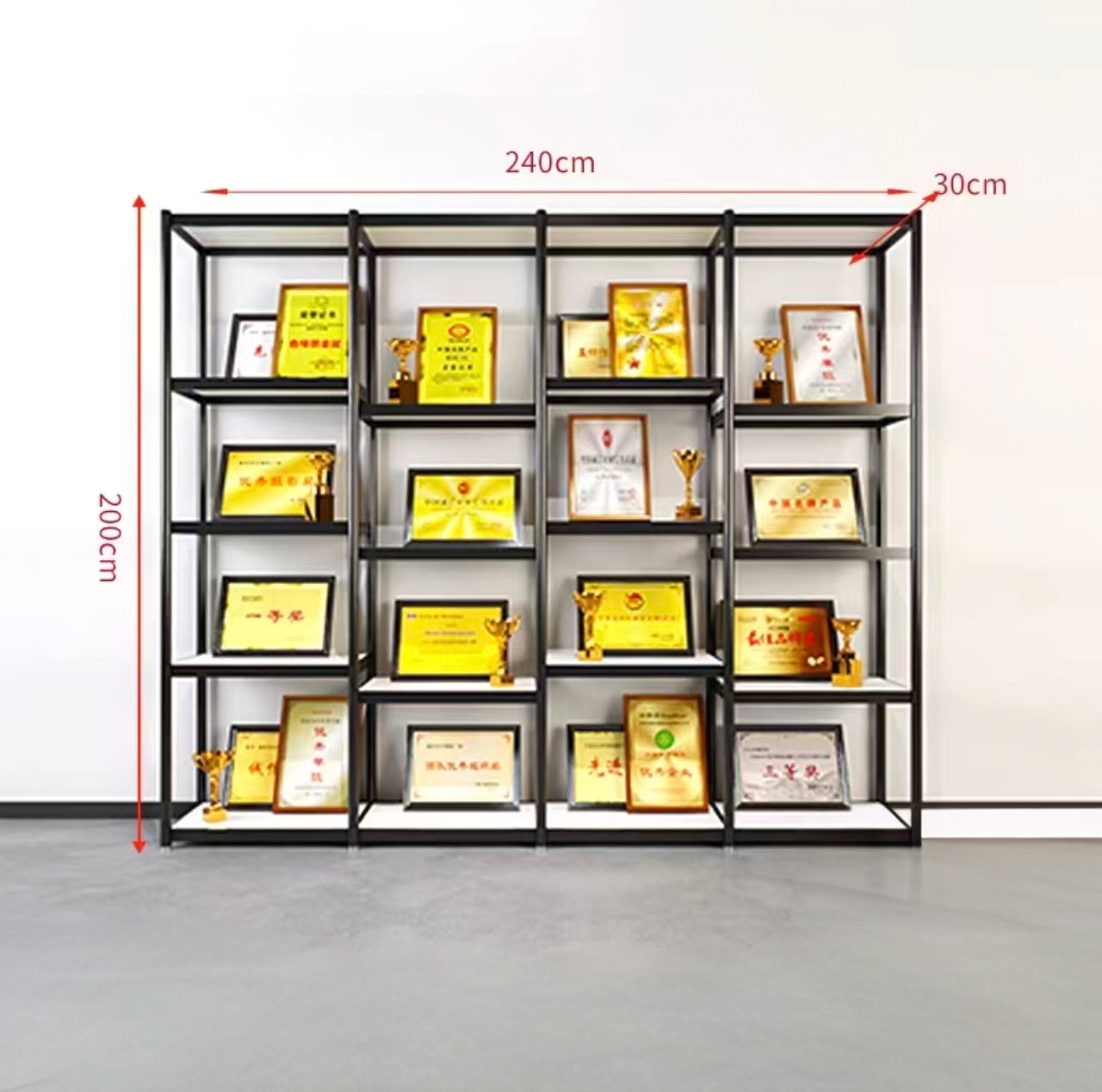 易企采 荣誉展示架30*240*200CM 奖牌展示架荣誉证书展示柜奖杯奖状架 单位:组 货期7天