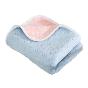 天山柔 35*75cm 130g 珊瑚绒双面拼色 毛巾 (计价单位:条) 蓝色