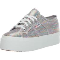 SUPERGA高帮闪粉帆布鞋女加厚橡胶底系带运动鞋潮酷街头板鞋休闲