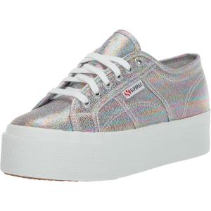 SUPERGA高帮闪粉帆布鞋女加厚橡胶底系带运动鞋潮酷街头板鞋休闲