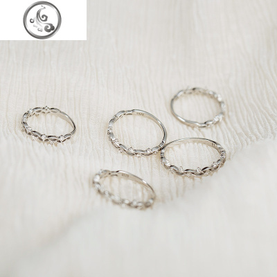 锆石日系轻奢戒指女925纯银时尚个性ins潮尾戒食指冷淡风网红小指 JiMi