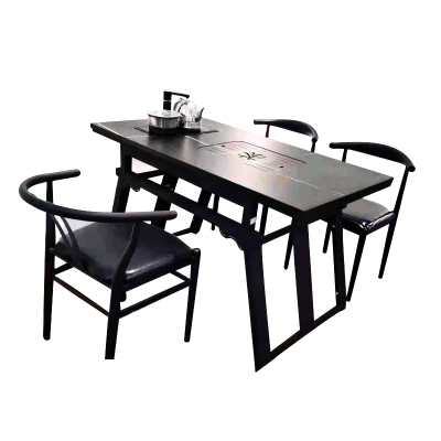 慧采云 岩板功夫茶桌商务泡茶台简约现代茶几钢化玻璃接待洽谈办公茶桌