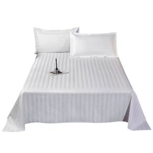 梦佳莉 白色缎条床单 SY-CD02 210*250cm 床