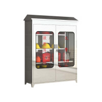 阿拉贡304不锈钢应急物资柜消防救援器材箱防护用品柜室外微型消防柜带雨棚1680*1200*400(加厚304材质)