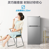 美的(Midea)112升两门双开门双温小冰箱BCD-112CM浅灰 迷你家用宿舍租房灵活摆放节能低音深冷速冻