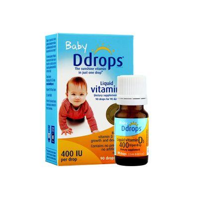 babyDdrops婴儿维生素D3滴剂400IU90滴/瓶装原装进口0-2岁