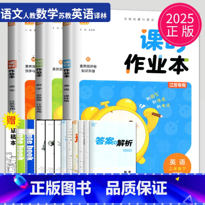 [正版]2025课时作业本二年级下册语文英语数学二下全套人教版苏教版译林版江苏小学2年级下提优同步训练课时练作文本课堂作