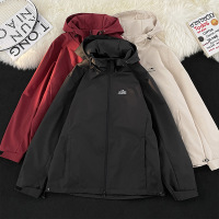 男装美式山系冲锋衣外套春秋季新款宽松休闲百搭连帽夹克风衣夹克