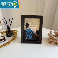 敬平ins风简约艺术画相框7寸桌面摆件卧室装饰画家居背景装饰品可挂墙 黑色相框+弹琴女人 7寸