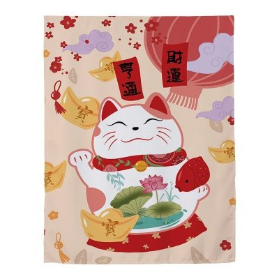 家柏饰(CORATED)窗帘免打孔安装遮光宿舍学生卧室简易出租房用出租屋魔术贴小窗帘 荷猫 宽1.5X高1.8一片