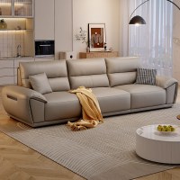 欧梵森 意式猫抓皮沙发轻奢猫抓皮客厅轻奢小户型直排网红款沙发客厅家具沙发