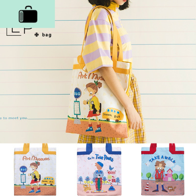 2020新款ins单肩手提帆布包袋女可爱百搭日系清新托特包NEW LAKE女手包