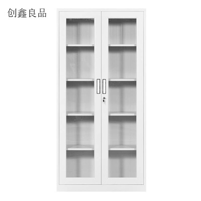 创鑫良品 通玻文件柜 钢制文件柜书柜资料储物柜850*390*1800mm/个