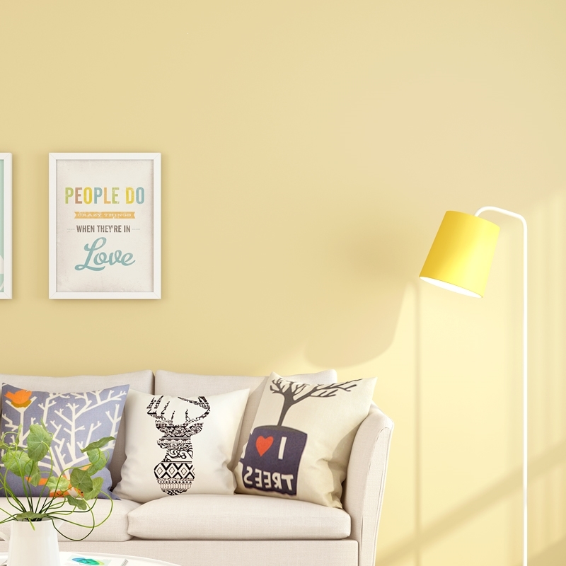 奶黄淡黄暖黄古达鹅黄米黄浅黄色系壁纸纯色现代简约北欧风格背景墙纸