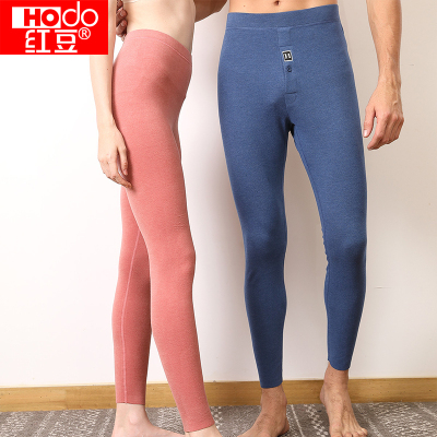红豆内衣秋裤男款女款纯棉单件无痕保暖裤全棉纯色棉毛裤打底裤