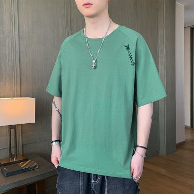 男士夏季短袖T恤男半袖潮牌简约宽松韩版圆领体恤男