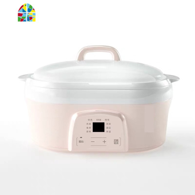 陶瓷隔水电炖锅家用全自动燕窝电炖盅BB粥煲汤煮粥锅小砂锅 2-3人 FENGHOU 象牙白(一机三胆)