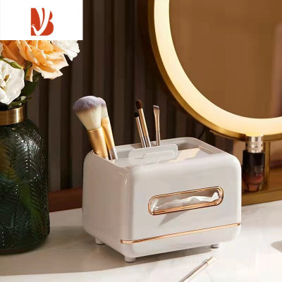 三维工匠可爱多纸巾盒桌面收纳盒办公室抽纸盒客厅创意茶几家用纸抽盒 白色无图