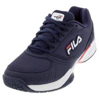 斐乐(FILA)Fila男式网羽球鞋透气耐磨抗扭转海军红
