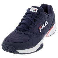 斐乐(FILA)Fila男式网羽球鞋透气耐磨抗扭转海军红