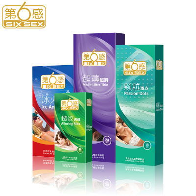 苏宁自营-第六感避孕套超薄情趣装螺纹诱惑超薄超滑冰火一体颗粒激点组合共60只计生用品