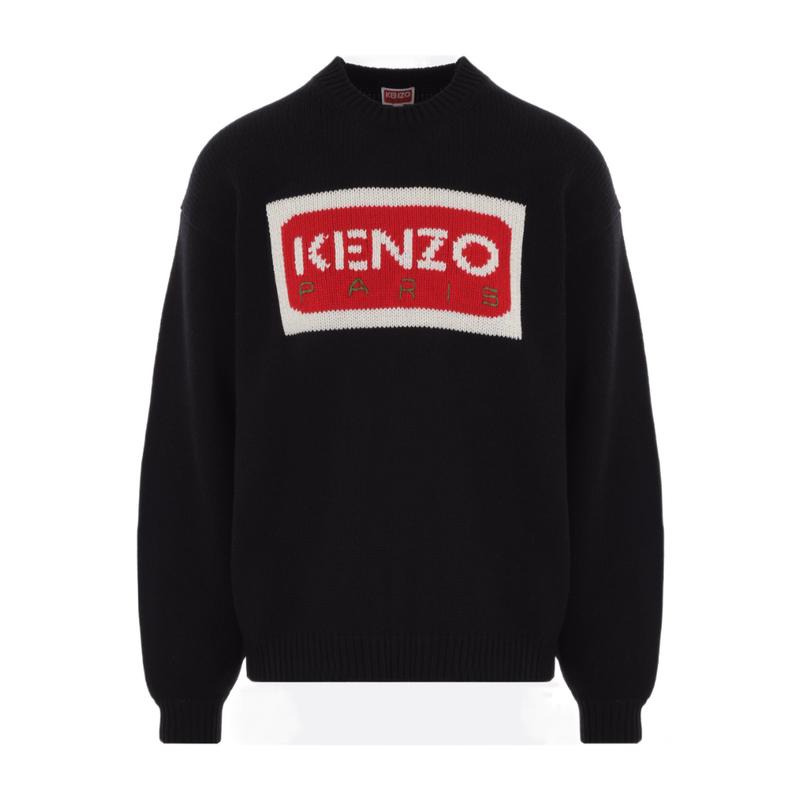 高田贤三(Kenzo)运动卫衣男款羊毛棉质拼接Kenzo风格徽标嵌花套头