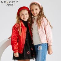 [2件2折价:41]米喜迪mecity童装女童棉服嘴唇双翻珠片棒球领棉服