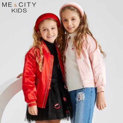 [2件2折价:41]米喜迪mecity童装女童棉服嘴唇双翻珠片棒球领棉服