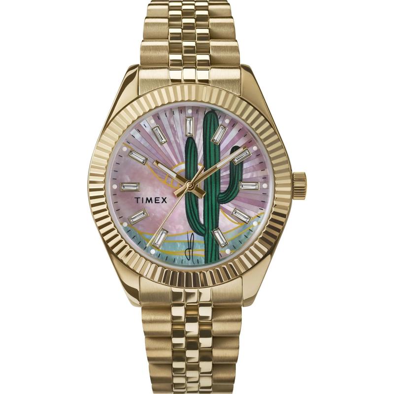 Timex/天美时多色沙漠母贝镶钻金 tone石英表欧美腕表时尚轻奢情