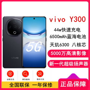 [全新]vivo Y300 星钻黑 8GB+128GB 天玑6300 5G芯 6500mAh电池 44W充电 5000万高清影像 5G 手机