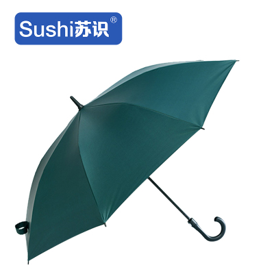 苏识 SS-8K直杆 8骨弯勾柄直杆自动黑胶雨伞(计价单位:把)墨绿