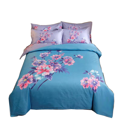 美帮汇中式磨毛四件套 中国风床上花卉床单三件套双人用被套1.82.2
